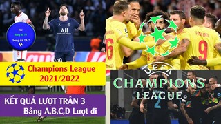 Tin Bóng Đá Kết quả bóng đá Cup C1 châu âu Lượt trận thứ 3 lượt đi, Bảng xếp hạng A B C D