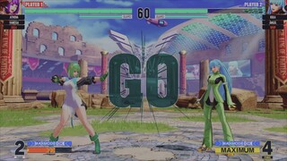 KOF15　世界１位アテナ　動きが速すぎる…　一気に決める画面端６割コンボ