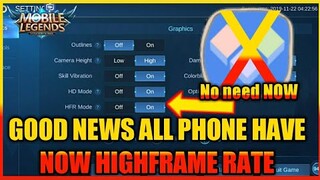 GOOD NEWS SOME DEVICES HAVE HIGHFRAME RATE NOW! - Mobile Legends