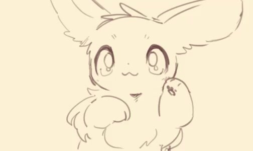 Eevee's claws can swing when waving qwq (artist's Twitter: @cco00oo