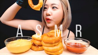 ASMR กินหอมทอดจิ้มชีส เยิ้มๆ | ASMR CRUNCHY FRIED ONION RINGS & CHEDDAR CHEESE DIP MUKBANG | FAHASMR