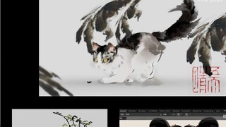 Guru gaya melukis tinta Cina Blender direkomendasikan