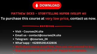 Matthew Dicks - Storytelling Humor (Volum #1)