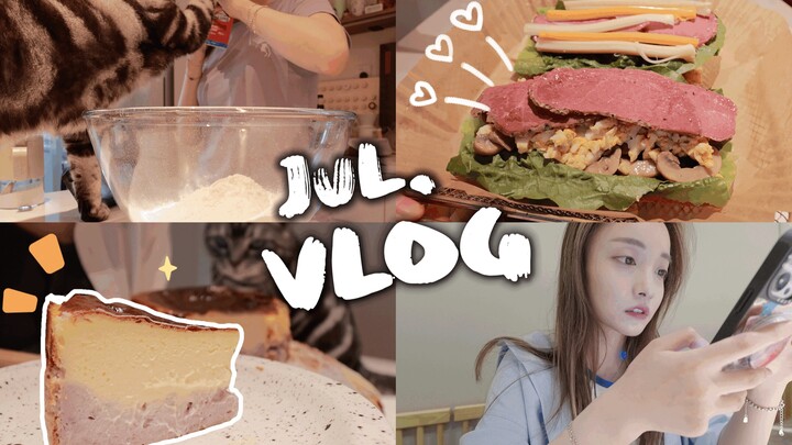 VLOG｜Aku Tinggal Sendiri｜Akhirnya Berhasil Membuat Basque dengan Isian Taro Lumer｜Mereplikasi Sandwi
