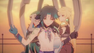 [Genshin Impact MMD]LANGKAH |. Laki-laki tipe angin hanya ingin menari tarian girl group [Fang Kong/