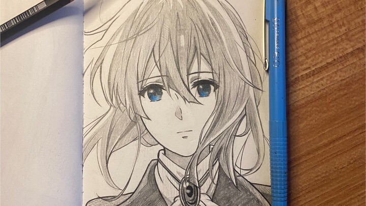 Tangan digambar oleh Violet Evergarden