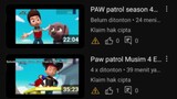 video Paw patrol terkena klaim hak cipta