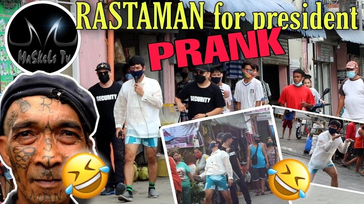 RASTAMAN (half human halft zombie) for president PRANK | sana all | with mar roxas parody |maskelstv