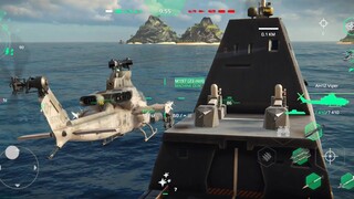 Modern Warships:   USS ZUMWALT gameplay.  online match.