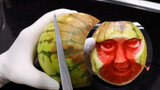 Fruit carving with a rotten watermelon!