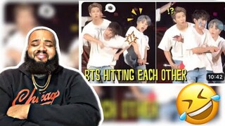 BTS Hitting Each other For 10 Minutes (BTS Funny Moments) | REACTION 😂