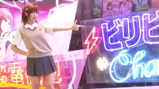 Tokyo street girl cosplays as Cannon Sister and kicks a classic vending machine in a series