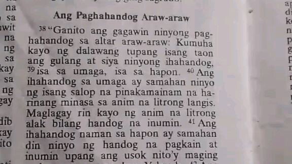 Pang Araw Araw na Talata      Exodus 29:38-46
