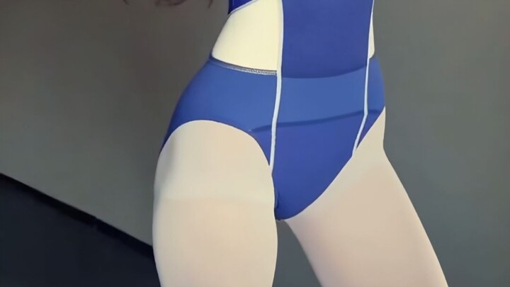 [Competitive Swimming Swimsuit] ASICS Classic Blue and White Model~