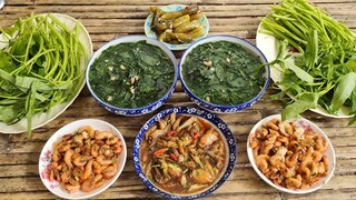 Đậm Chất Miền Tây Tép Sông Ram Mặn Canh Rau Vườn Ăn Lúc Trời Đang Mưa| TKQ & Family T765