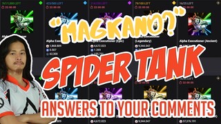 SPIDER TANK NFT by Gala Games - QUICK Answers to Your Comments Part 1