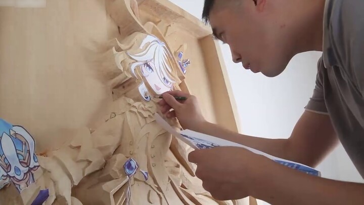 It took 50 days to make a life-size wood sculpture of Funina!