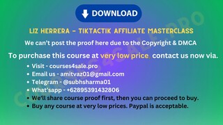 [courses4sale.pro]Liz Herrera - TikTacTik Affiliate Masterclass