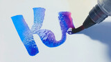 [Gaya Hidup] [Craft] Padu warna 💜💙 | Kaligrafi Tulisan Kuas Flourishing