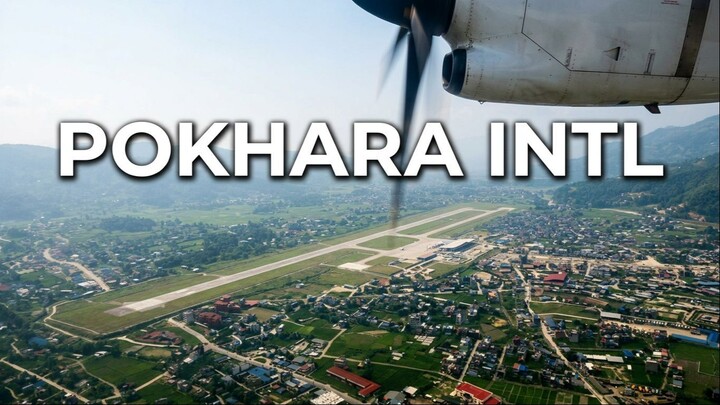 Passing by Pokhara International Airport after take-off from Pokhara Fewa.
