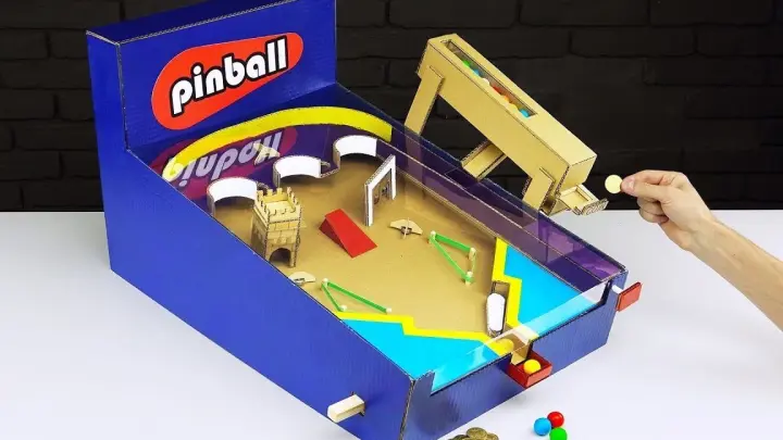 Combine a pinball table and a bubblegum vending machine to make your own bubblegum pinball machine!
