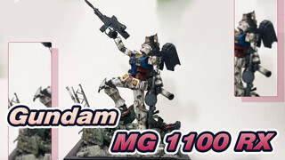 Gundam [Adegan Pembuatan] Membuat Diorama dari Bingkai Foto Seharga 100 yen [MG 1100 RX]_7