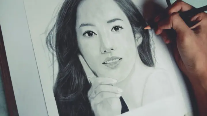 Park Min Young Simple Drawing | Graphite And Charcoal | Simple Art
