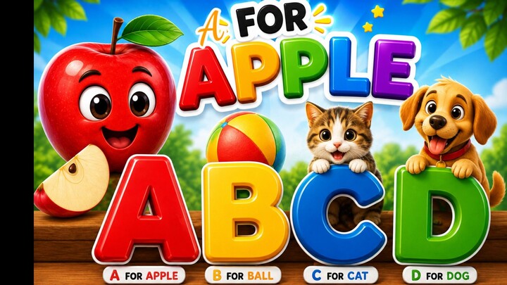 English Alfabet l ABCD l Learn abcd l Alfabet vocabulary l A for  Apple, B for Ball, C for Cat