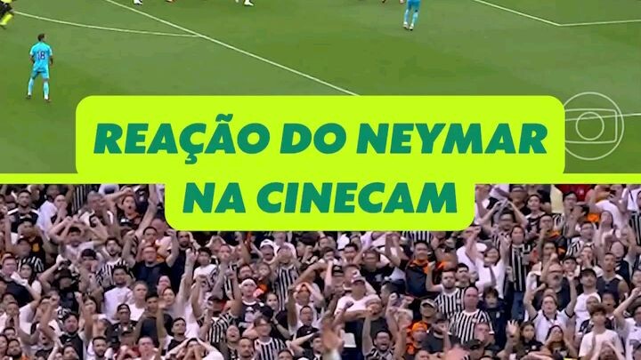 Pela cinecam, a reação de Neymar no lance do gol da vitória do Santos sobre o Corinthians, em Itaque