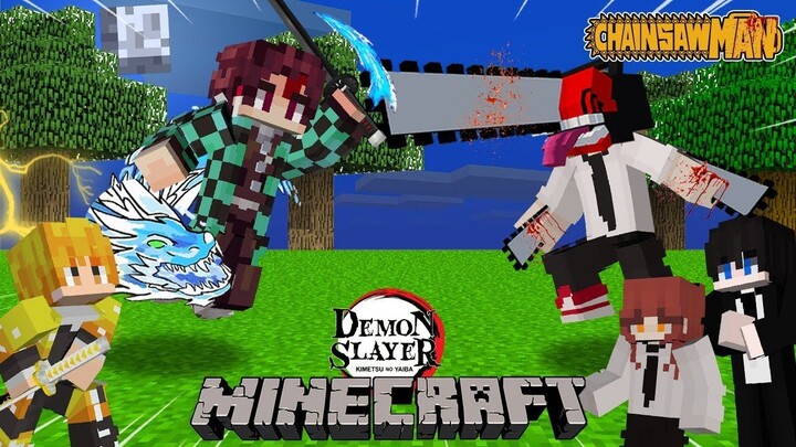 จะเป็นอย่างไร? เมื่อผมกลายใช้ ปราณวารี ไล่ตบปีศาจในโลก ChainsawMan! 🔥 | Minecraft Demon Slayer