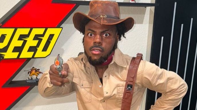 Speed streams Red Dead Redemption 2 dressed as a Wild West cowboy, vowing not to stop until he beats