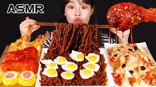 ASMR MUKBANG| 직접 만든 짜짜로니 & 양념치킨 먹방 & 레시피 FRIED CHICKEN AND HOT DOG EATING