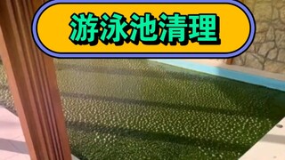 游泳池是时候该清理了，还是国外老哥条件好