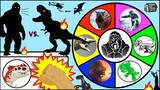 King Kong vs Dinosaurs Jurassic World SPINNING WHEEL SLIME GAME w/ Dinosaurs + KONG Figures