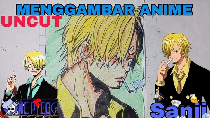 menggambar anime one piece sanji, persi full