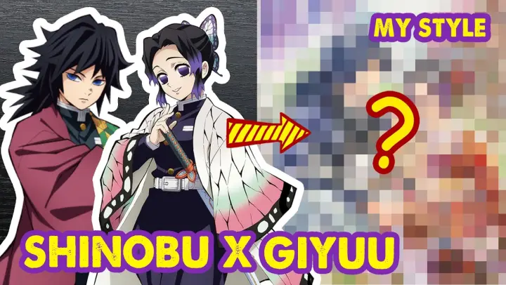 Drawing Shinobu x Giyuu As a Couple - Kimetsu no Yaiba | Huta Chan