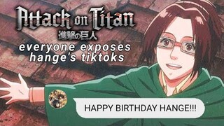 everyone exposes hange's tiktoks | hange's bday special [aot]