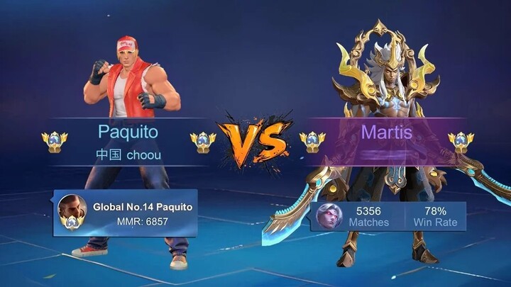 TOP GLOBAL PAQUITO VS TOP GLOBAL MARTIS 5K MATCHES - MLBB
