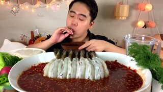 món an thái lan.tôm song sốt cay .món đặc biết thái lan