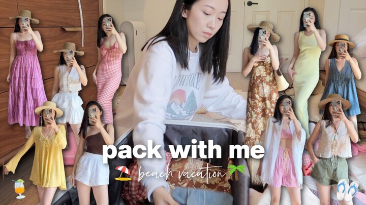 Pack cùng tôi | Đóng gói hành lý đi nghỉ mát ⛱️ | Thời trang biển đảo 👙 Muôn màu rực rỡ đón hè 🏝️