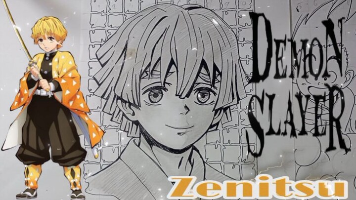 menggambar anime demon slayer zenitsu