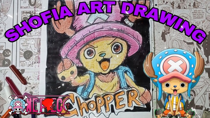 drawing anime one piece, tony tony chopper