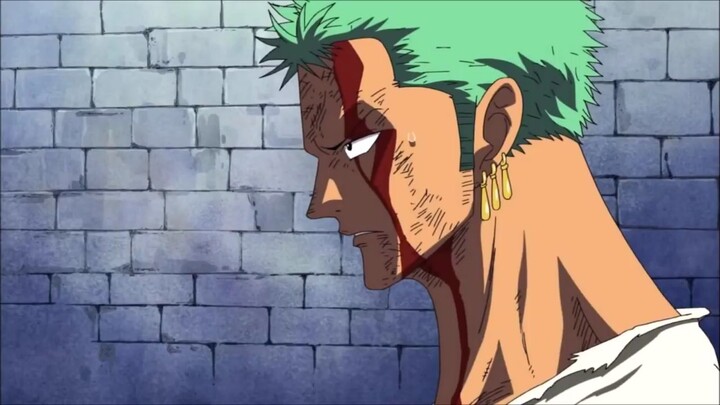 Zoro absorbs luffy's pain