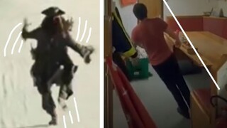 Is Captain Jack Sparrow's walk in "Pirates of the Caribbean" a character setting?