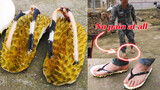 [DIY]Making a pair of slippers with durian skin