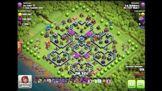 COMBO TH12 ĐÁNH 3 SAO TH13 MAX CẤP ĐỘ  BAY CÚP HUYỀN THOẠI Clash of clans - Trận 2 #game