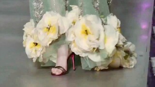 انظر بسرعة! زهور تتفتح على حافة التنورة