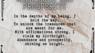 Abundance and Prosperity