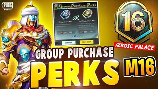 GROUP PURCHASE PERKS EVENT | ROYAL PASS M16 | GROUP PURCHASE PERK NEW EVENT PUBG MOBILE