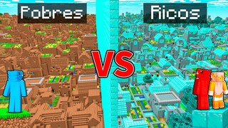 Aldea POBRE vs Aldea RICA Separadas Por Un MURO en Minecraft